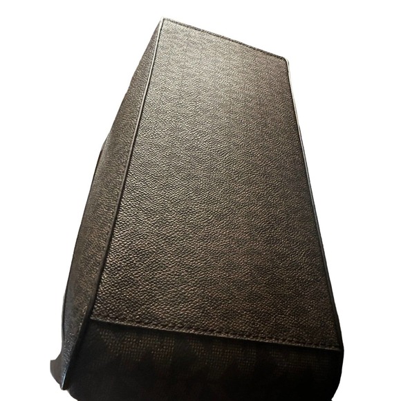 Michael Kors Jet Set Large Leather Brown X Cross Chain Shoulder Tote Hand Bag - Picture 12 of 16